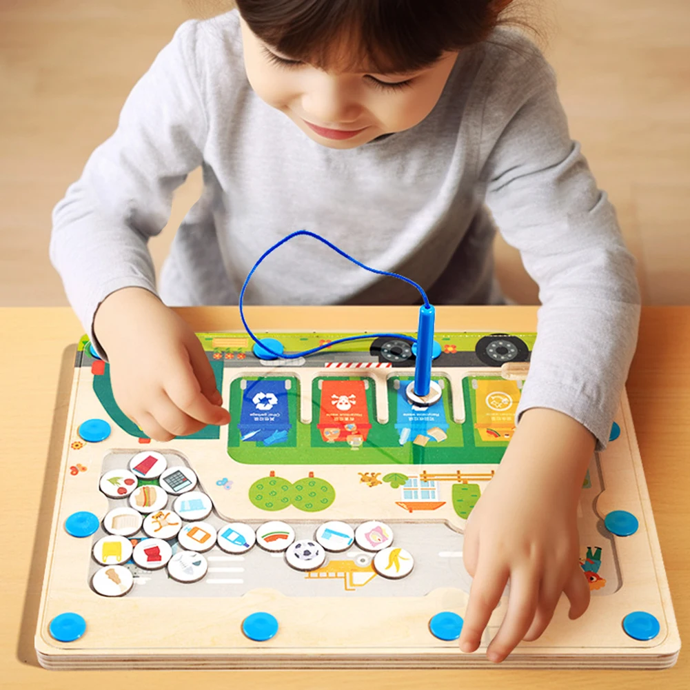 

Lovely Magnetic Garbage Sorting Toys Educational Logic Exercise Toys For Kids Boys Girls