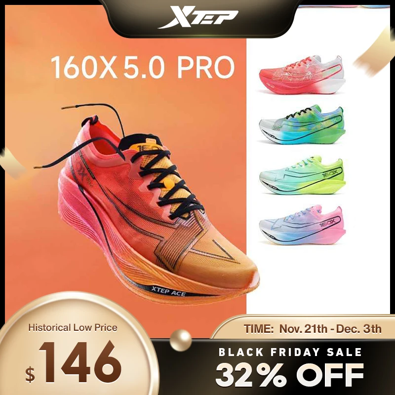 Xtep 160X 5.0 Pro Running Shoes Men Carbon Plate Professional 