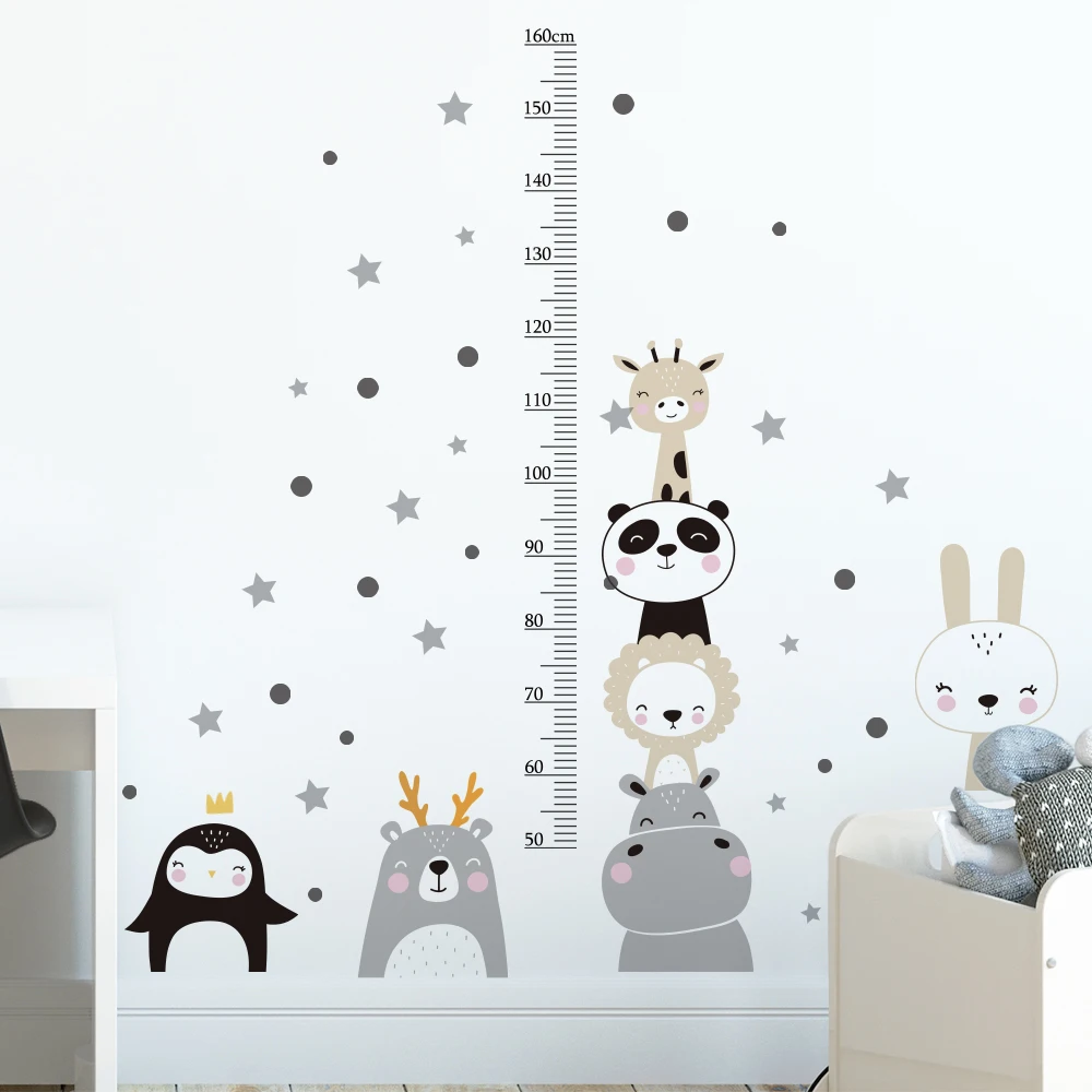Cartoon Height Measure Stickers Kids room Nursery Classroom Wall Decor Room Decoration Sticker Waterproof PVC Wall Decals
