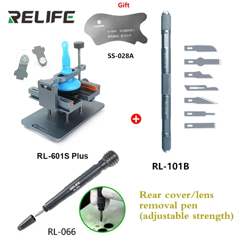 

RELIFE RL-601S Plus 2 in 1 Multifunctional Dismantling Rotating Screen Fixture Removal Separation Removal Mobile Phone Back