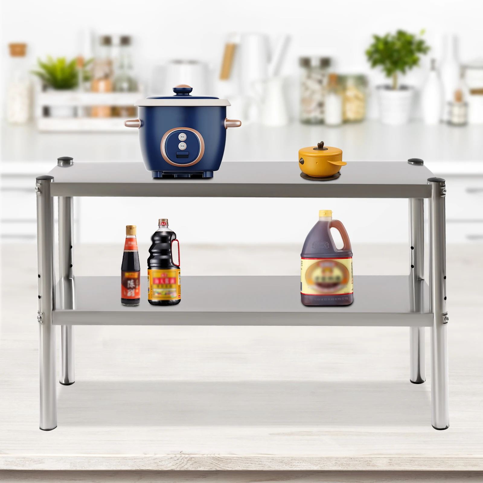Tabletop Two Levels Of Storage Space Adjustable Shelf For Prep Table 12x36 Inch