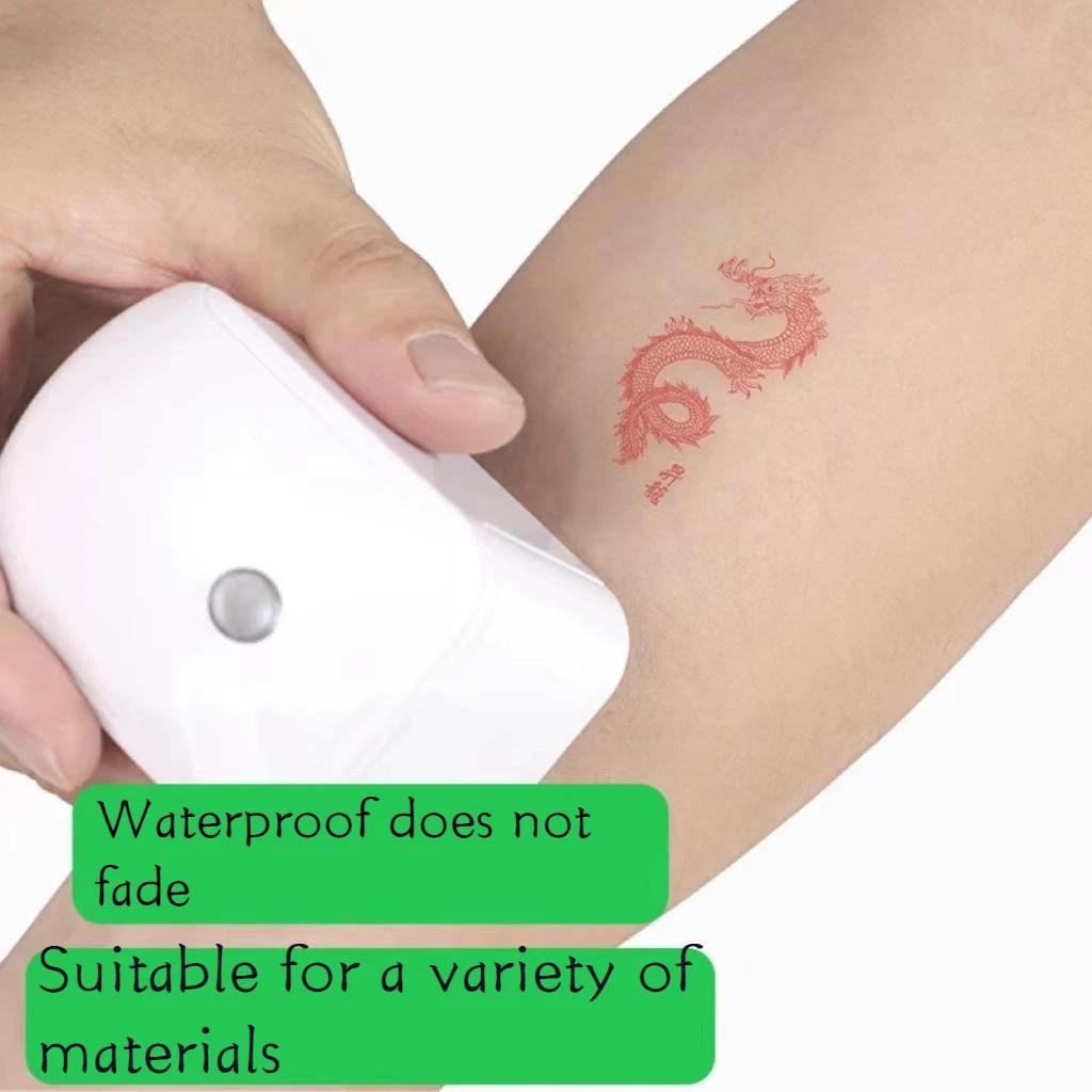 Mini Draagbare Huid Tattoo Printer Brood Plastic Metalen Stof Wenskaart Mobiele Inkjet Printing Ondersteuning Android/Ios