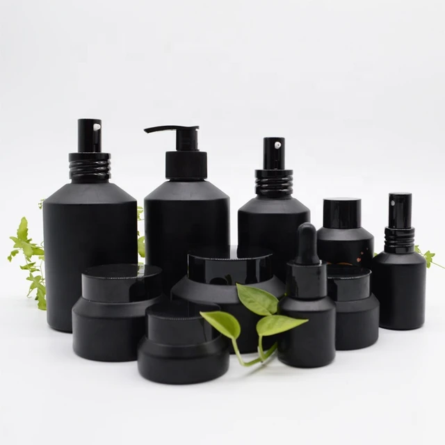 4 oz Matte Black Glass Spray Bottles, Wholesale Packaging
