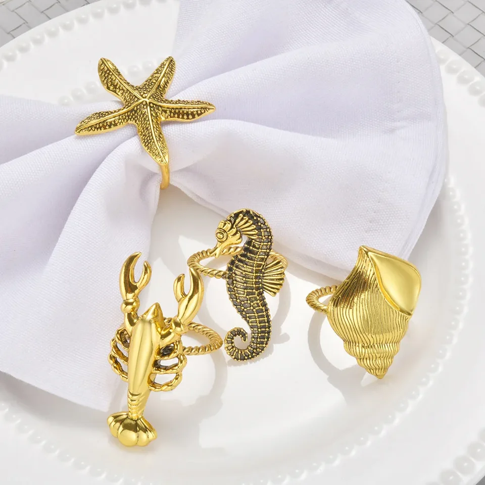 6 Stuks Paashaas Servetringen, Gouden Konijn Oor Servetringen Houder Metaal Ronde Servetringen Leuke Paashaas Servet Gesp Eettafel Decoratie voor Paasdiner Bruiloften Feest