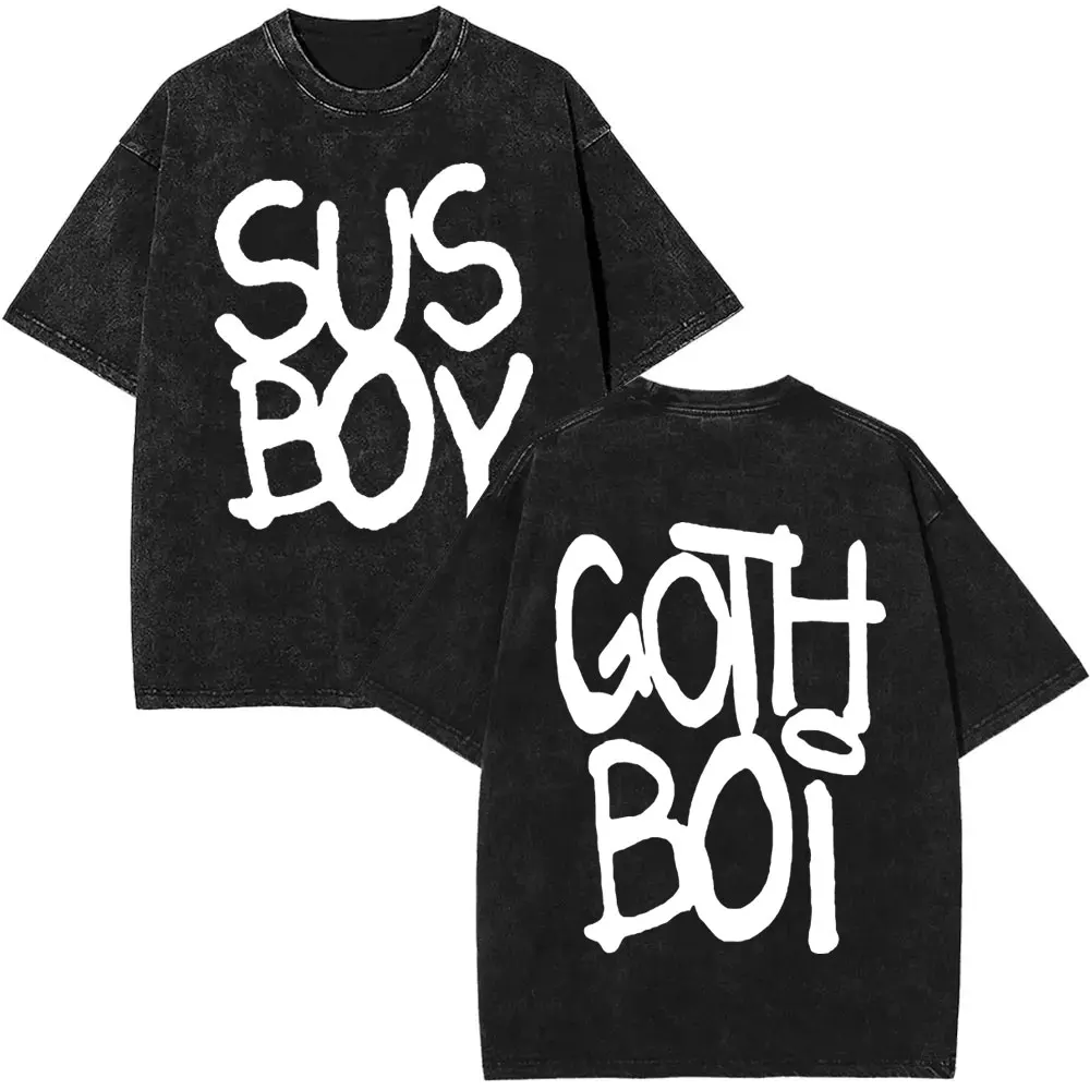 Washed Vintage Rapper Lil Peep Double Sided Print T-shirts