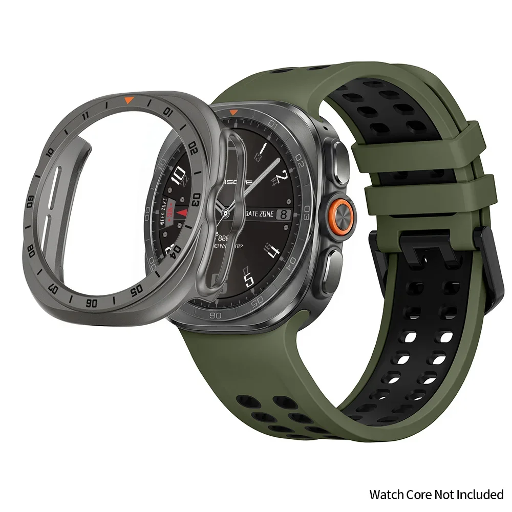 Silicone Sports Band with Protective PC Case - Hollow Design for Galaxy Watch Accessories