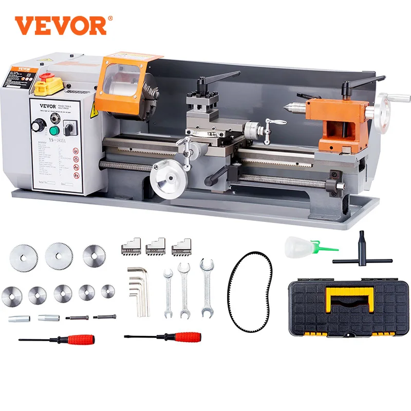 

VEVOR Mini Metal Lathe Metal Mini Lathe Machine 7'' x 13.78'' Benchtop Power 2200RPM 500W Brush Motor Metal Gears
