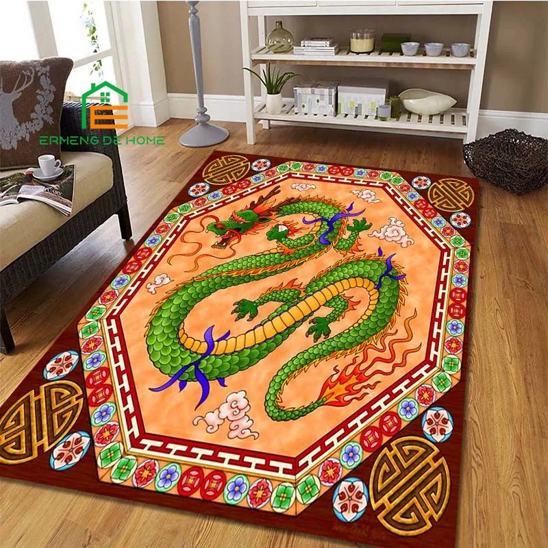 

Classical Chinese Dragon Carpet Rug Door Mat 3D Pattern Printing Carpet Hall Bedroom Cold Pressing Fashionable Carpet 14 Sizes