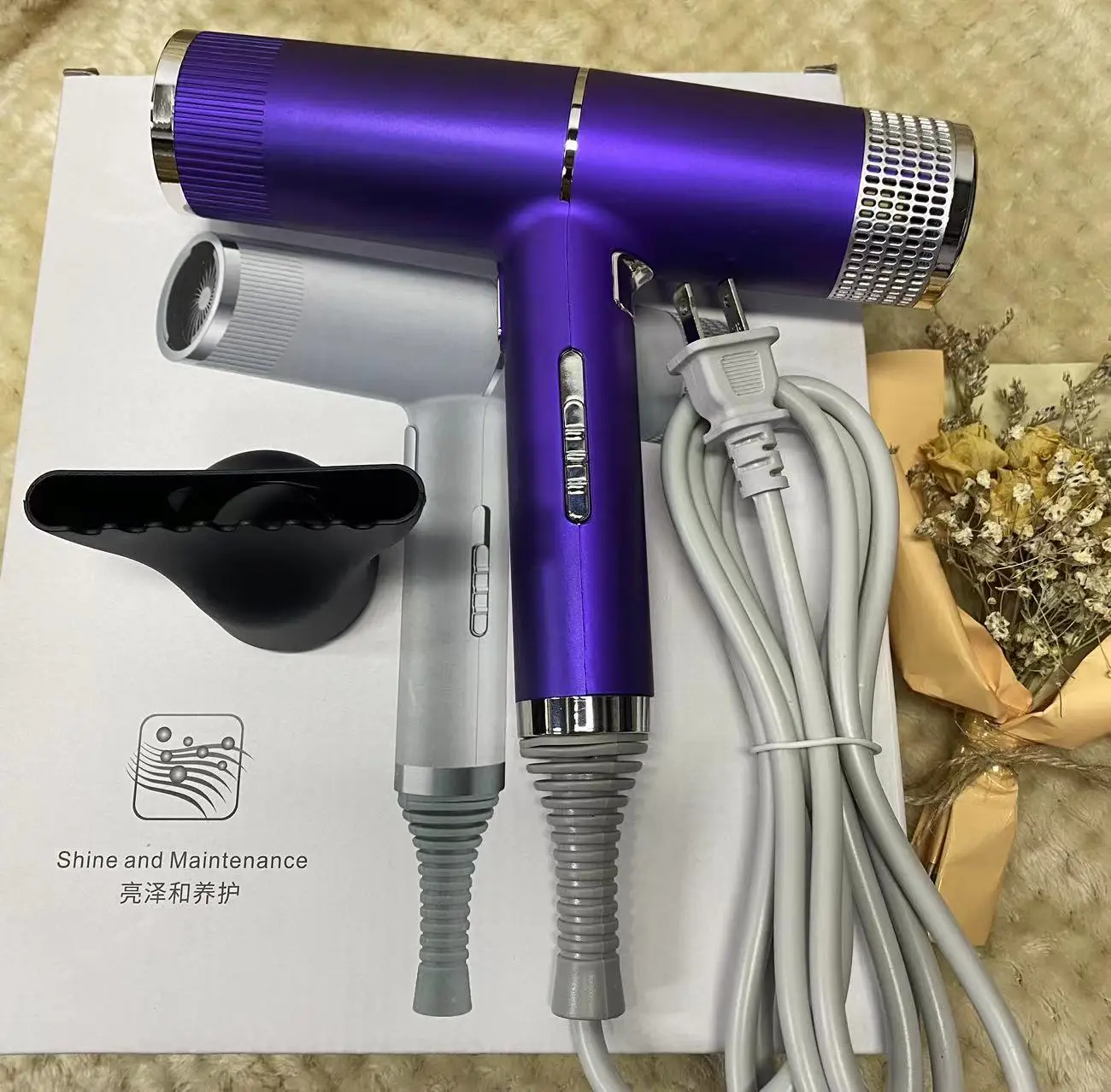 Strong Wind Hair Dryer Diffuser For Hair Dryers Home Appliances High Power Hair Blow Blue Light Anion Anti-static Hair Tools