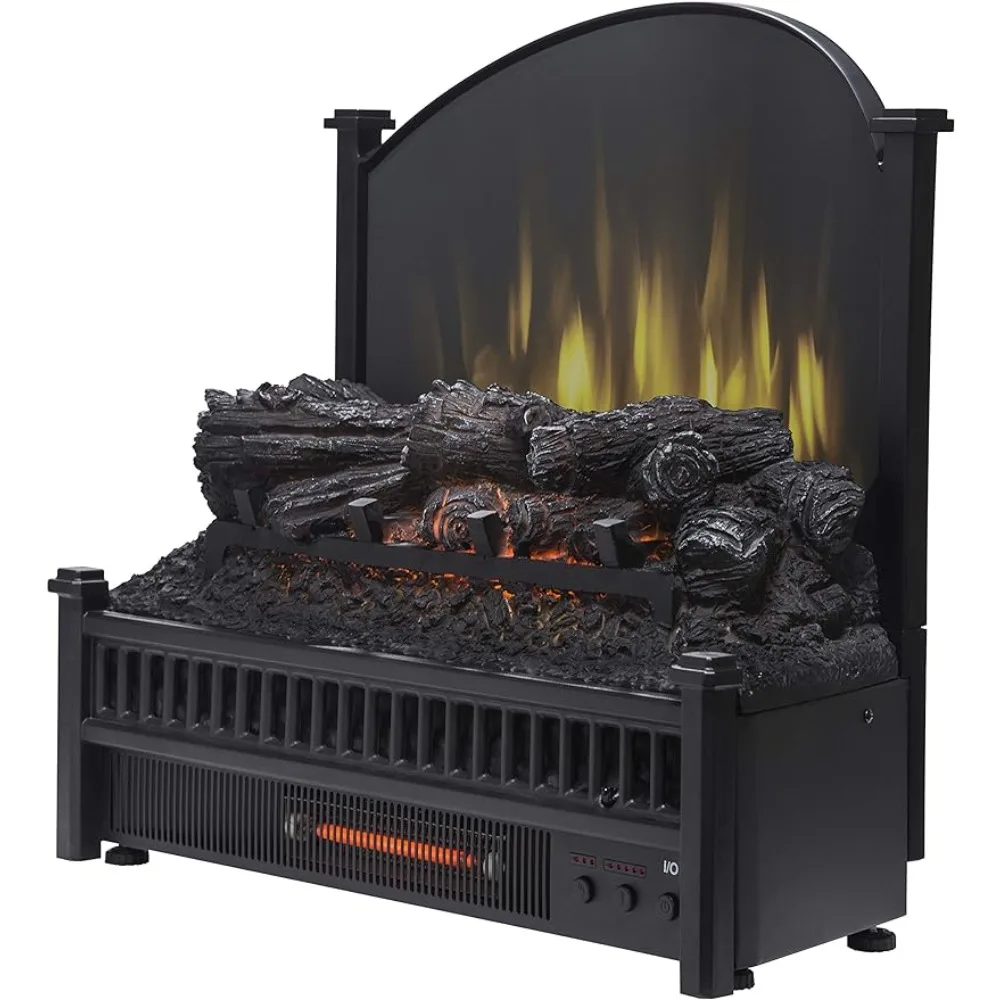 

Pleasant Hearth Electric Log Insert with Removeable Fireback with Heater, Black