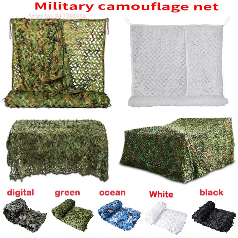 Camouflage Netting Plus camouflage net hunting car tent pavilion shade white garden hidden blue green black beige