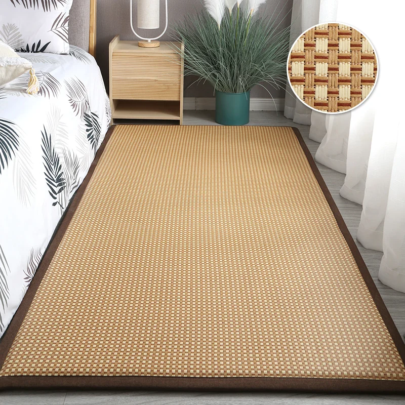 Alfombrilla plegable de ratán para suelo de sala de estar, alfombrilla  gruesa para dormir, Tatami japonés de ratán, alfombrilla de juego  antideslizante para verano - AliExpress