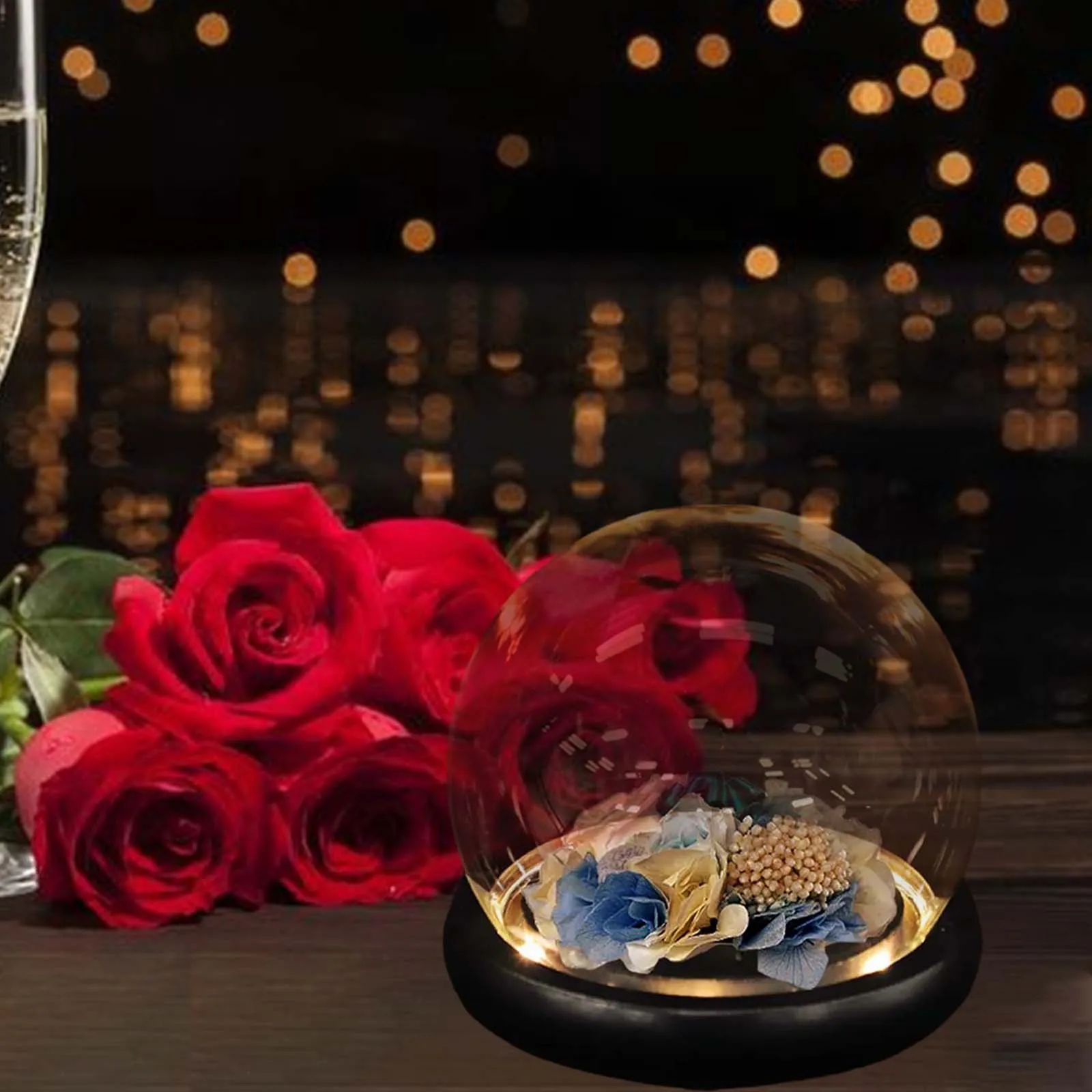 Glass Cloche Dome Valentines Day Gifts Her Centerpieces Home Glass Dome glass display dome