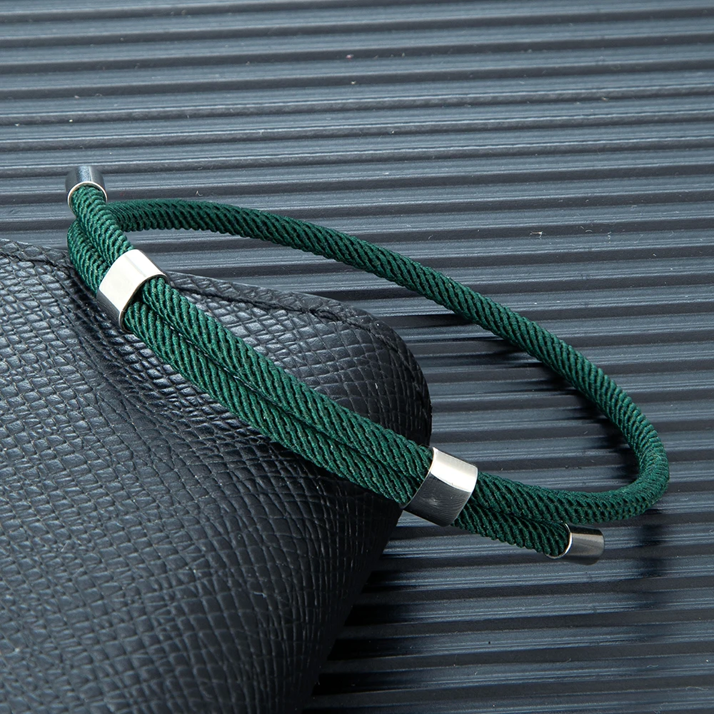 MKENDN Simple Style Men Women Bracelet 3mm Durable Marine Rope With Polished Steel Closure Jewelry Summer Beach Gifts