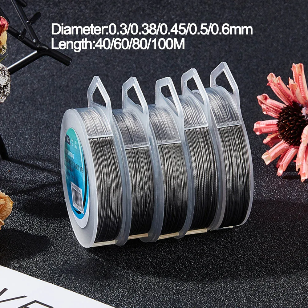 0.3/0.4/0.45/0.5/0.6mm Stainless Steel 7Strand Tiger Tail Nylon Coated