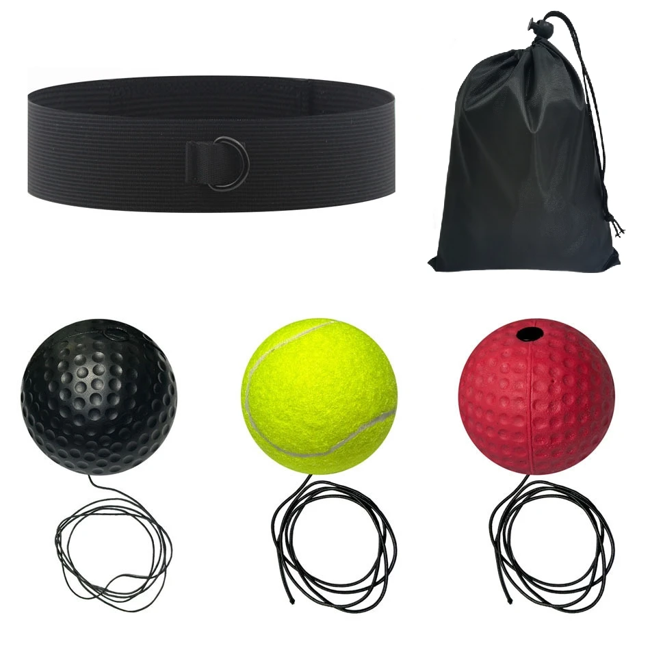Boxing Magic Ball Reflex Speed Training With Headband Punching Balls Hand Eye Coordination Fitness Martial Arts Gym Muay Thai