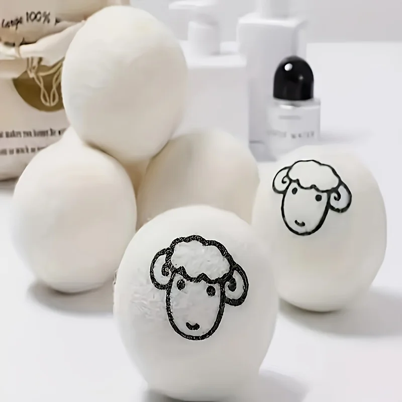 5pcs Wool Laundry Balls Reusable Anti-Static Softener Balls for Gentle Fabric Care Ideal for Delicates with Pull-Out Wash Cycles