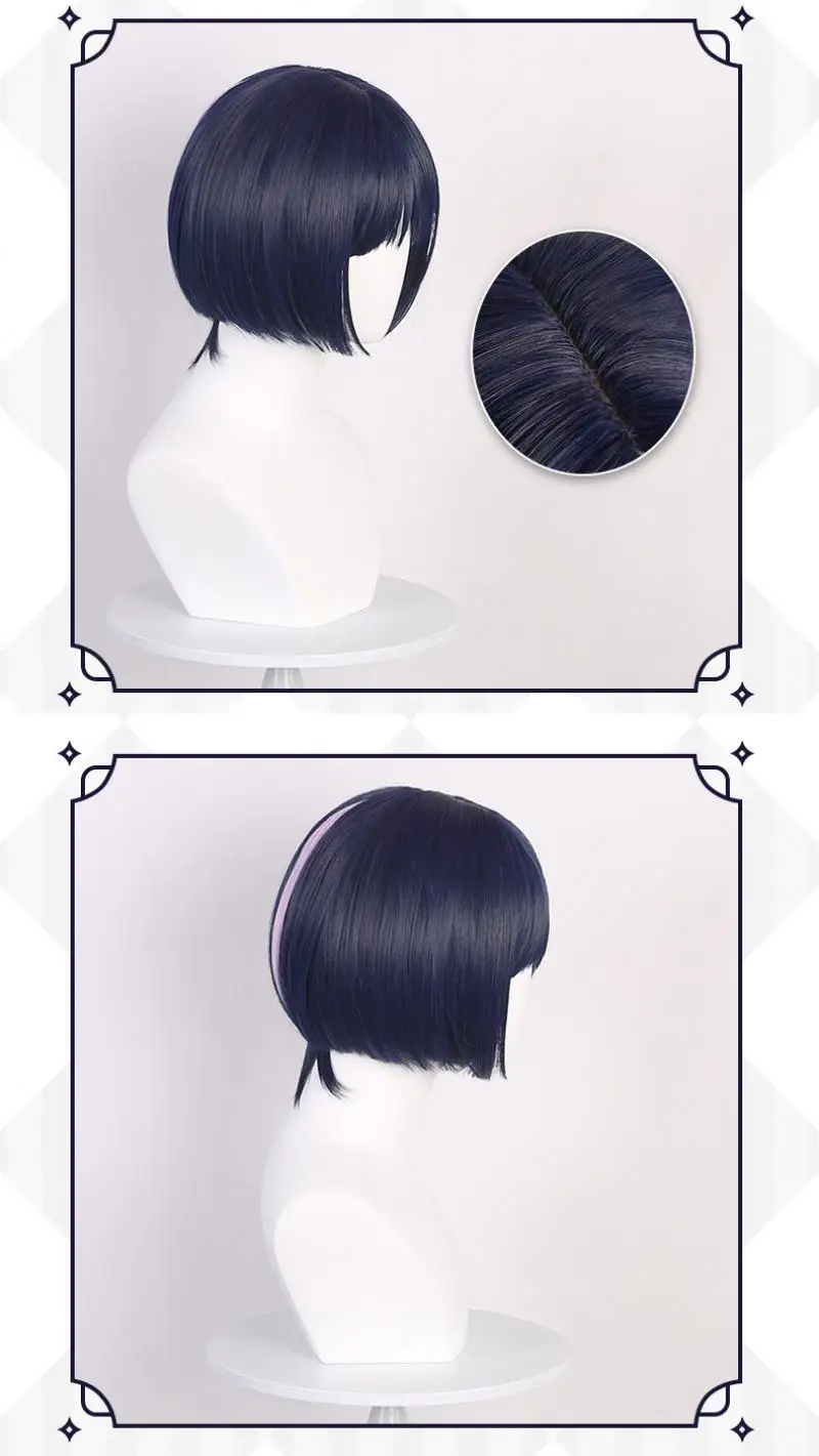 Anime Genshin Impact Wanderer Cosplay Perücken Kopfbedeckung 35cm Lange Simulierte Kopfhaut Dicke Gemischte Voluminöse Seidenperücken – Detail 3