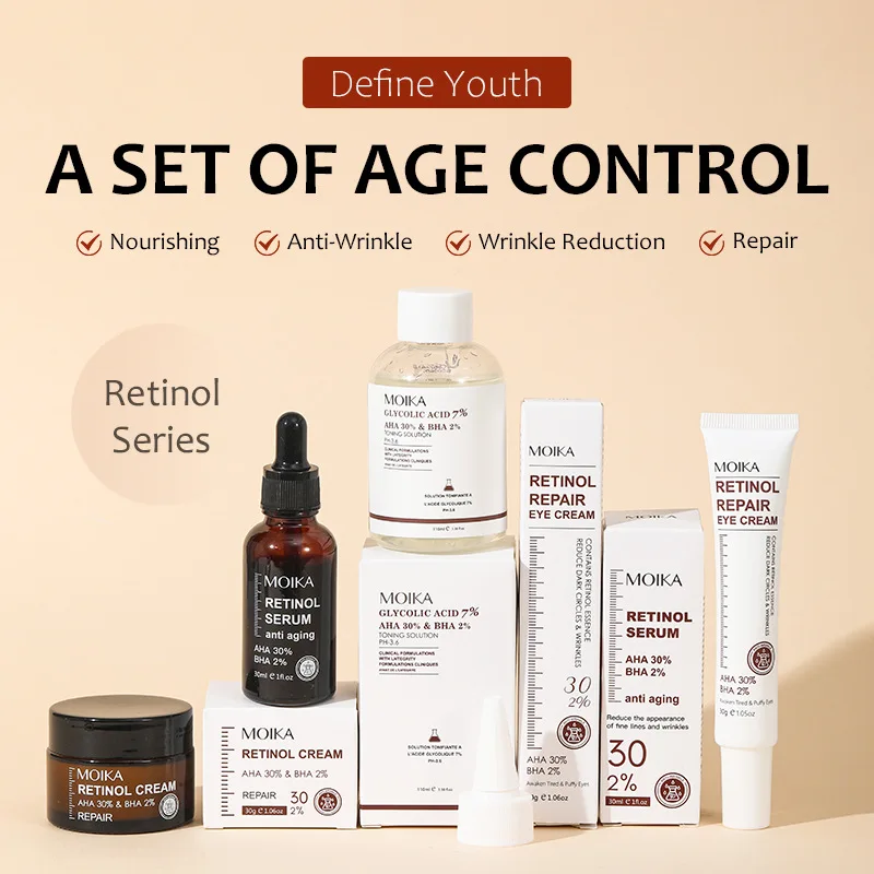 

Retinol Skincare Set AHA 30% BHA 20% Effective Anti Wrinkle Reduce Fine Lines Improve Skin Texture Generate Collagen Repairing