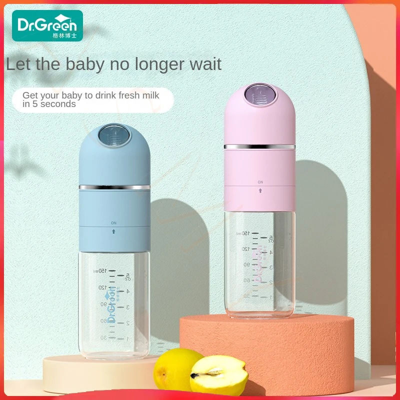 Feeding Bottle Dr.Green 4S Newborn Baby Bottle Wide Mouth Glass 150mL/240mL Sealed isolation Fast milk filling Removable Washable