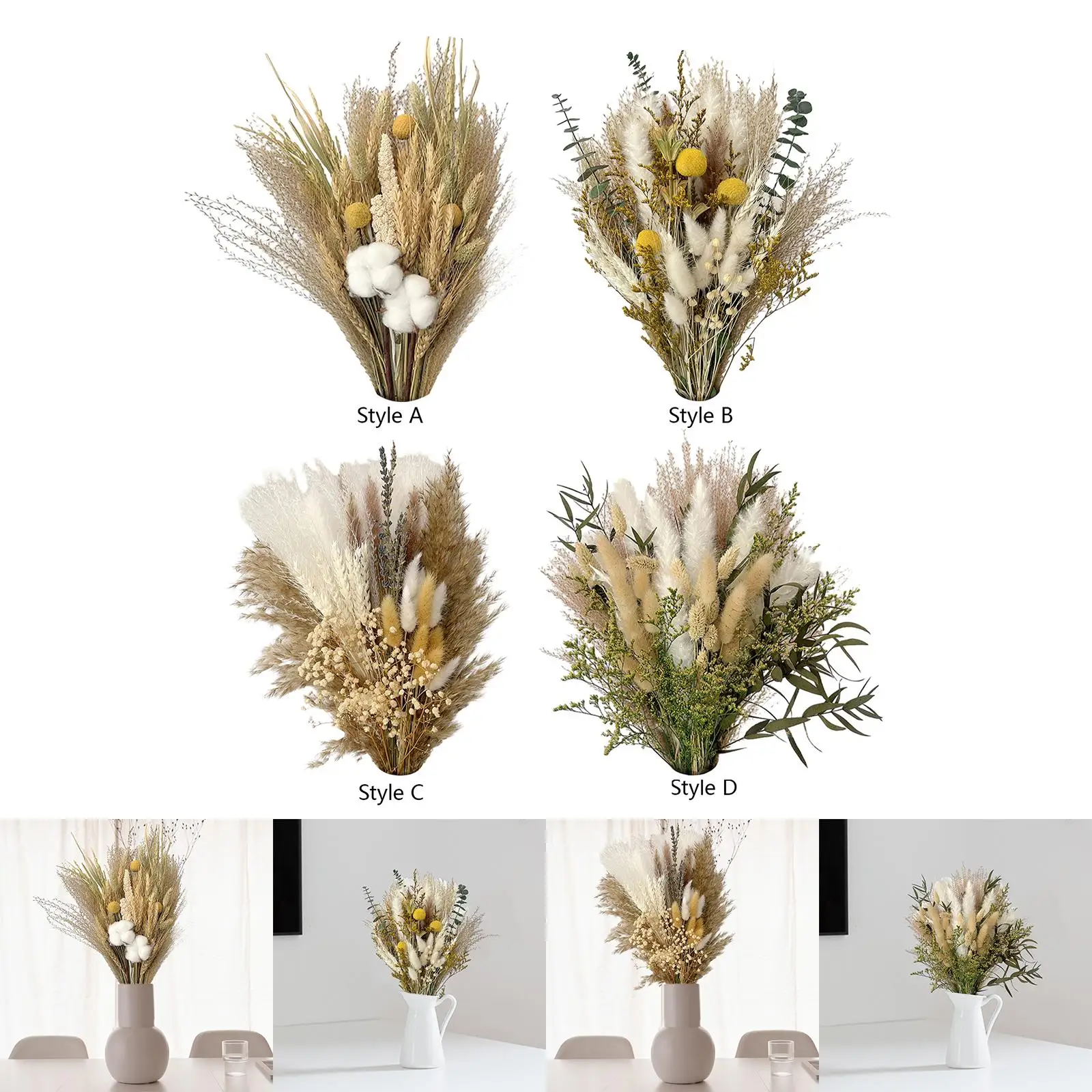 Natural Dried Flower Bouquet Ornament for Bedroom Desk Flower Arrangements