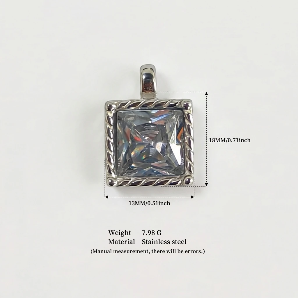 Edelstahl-Zirkon-Anhänger Zubehör DIY handgefertigte Anhänger-Halskette – Detail 5