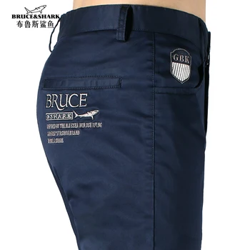 Bruce&Shark Men's Pants Autumn Winter Thicken  Fashions Casual  Men Trousers Straight 98%Cotton 2%Spandex Stretch Comfortable