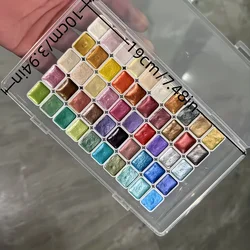 Deluxe Glitter Watercolor Paint Set - 50 Vibrant Colors with Wooden Case (50 colors)