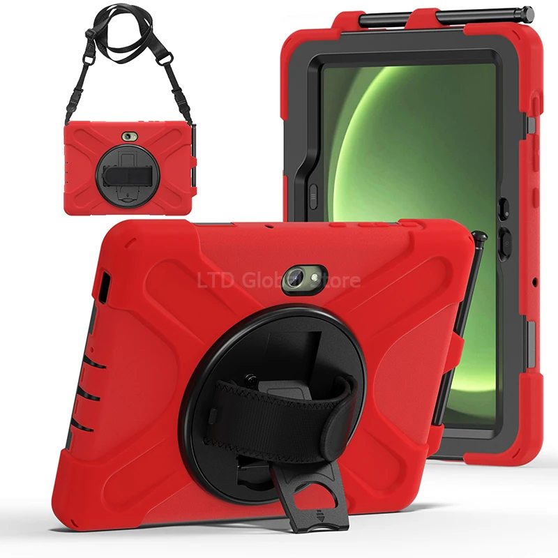 Durable 360° Rotatable Tablet Case with Kickstand & Hand Strap
