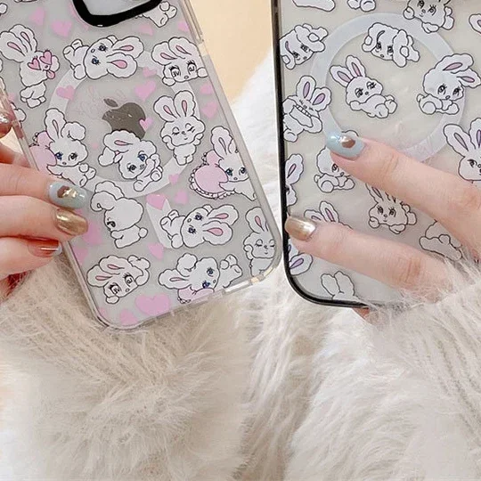 

Cartoon Rabbit MagSafe Phone Case Cover for IPhone 11 12 13 14 15 Pro Max Case for IPhone 15 Pro Max