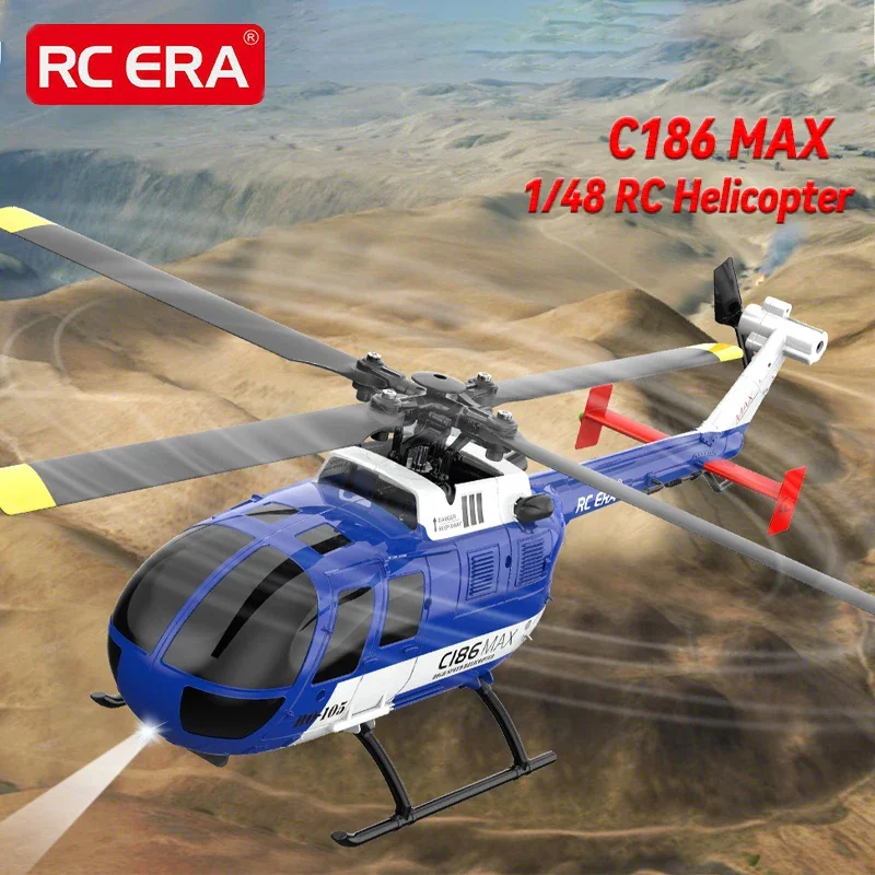 Hélicoptère RC C186 MAX sans aileron - Drone enfant 4 canaux, hauteur fixe, 15 min vol