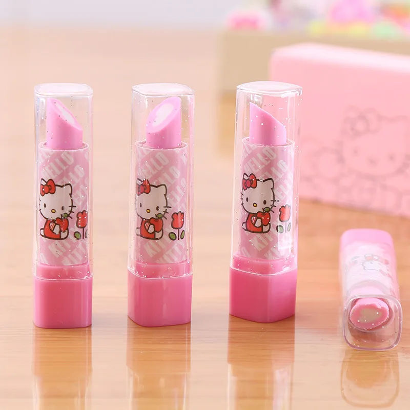 

Wholesale cartoon Hello Kitty cute creative lipstick eraser primary school fruit styling plasticine children's school supplies