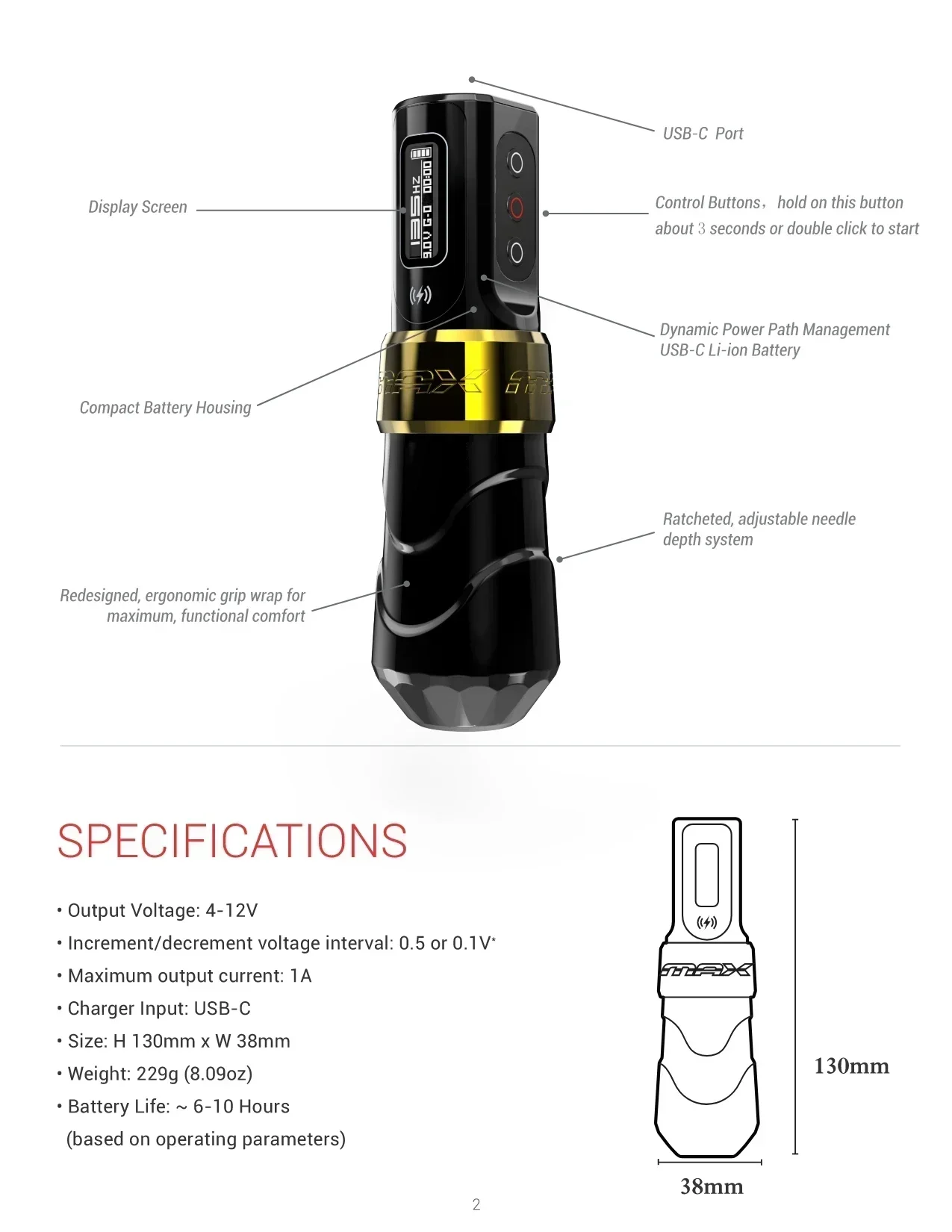 FK Iron FLUX MAX 3.5/4.0/4.6 stroke New style popular professional wireless rota