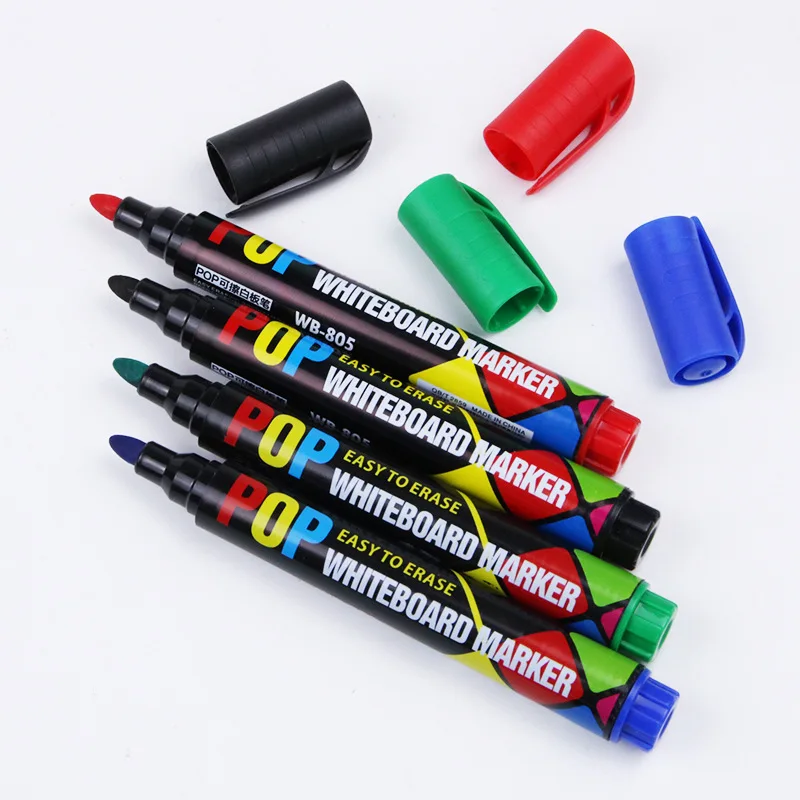 Marker Pens 8/12 Colour POP Whiteboard Marker Set Erasable Refillable Safety Non-Toxic High Capacity Office Conferencing Educational Items