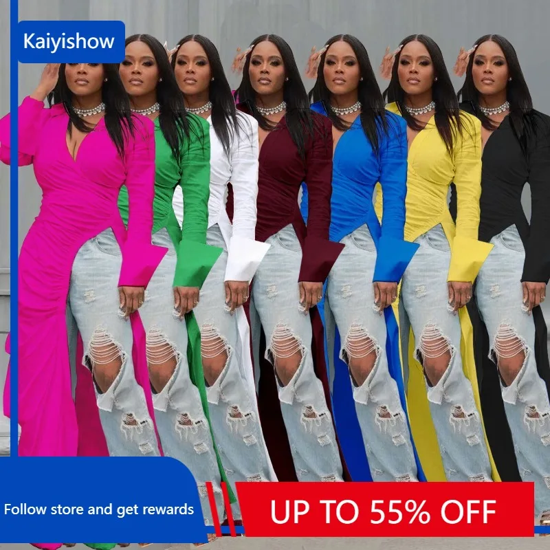 

Африканские платья для женщин, осень 2023, Африканское платье с V-образным вырезом и длинным рукавом из полиэстера, однотонное женское вечернее длинное платье, Макси-платье