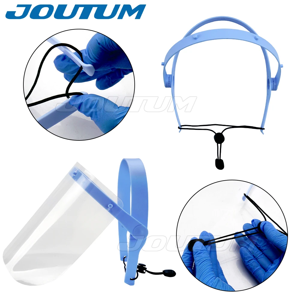 Dental Protective Face Shield with Detachable Anti-Fog Dustproof Covers