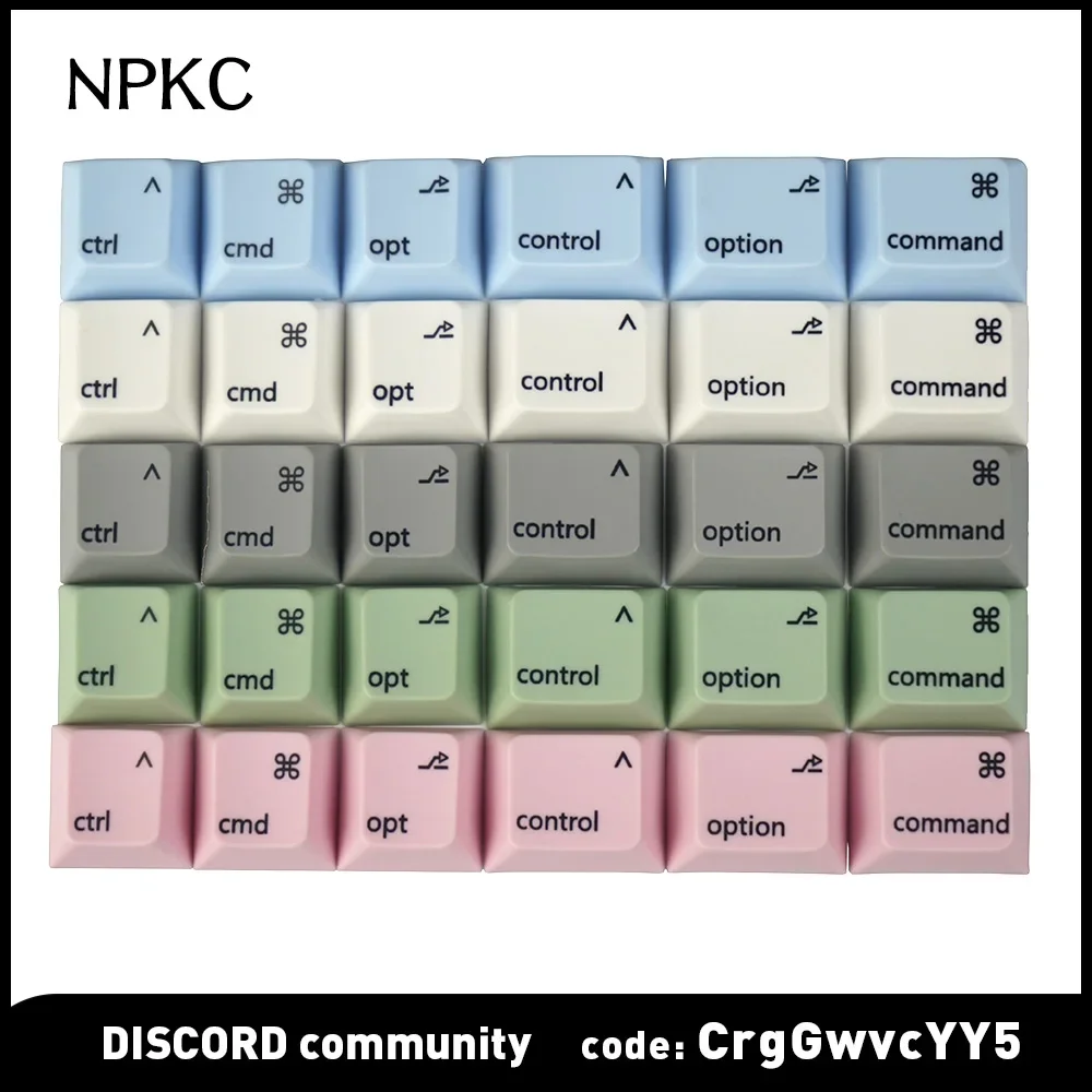 Npkc-pbt Keycap para Teclado Mecânico Branco Verde Rosa Cinza Personalizado Tecla de Suplemento Compatível com Mac Pcs