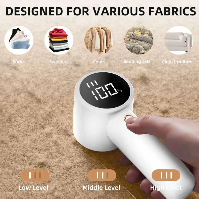 Lint Remover Electric Digital Hair Ball Trimmer Wireless Electric High-speed Household Ball Remover Six Leaf Steel Knife 1