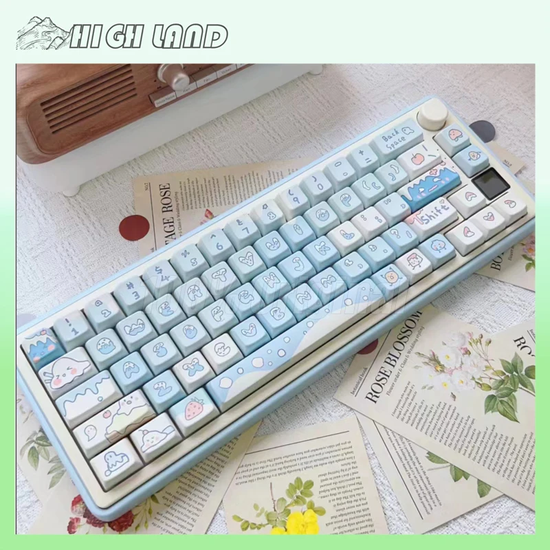 OUSAID 기계식 키보드, USB, 2.4G, 블루투스, 게이머, 핫 스왑, RGB 백라이트, 3 가지 모드, DK65 