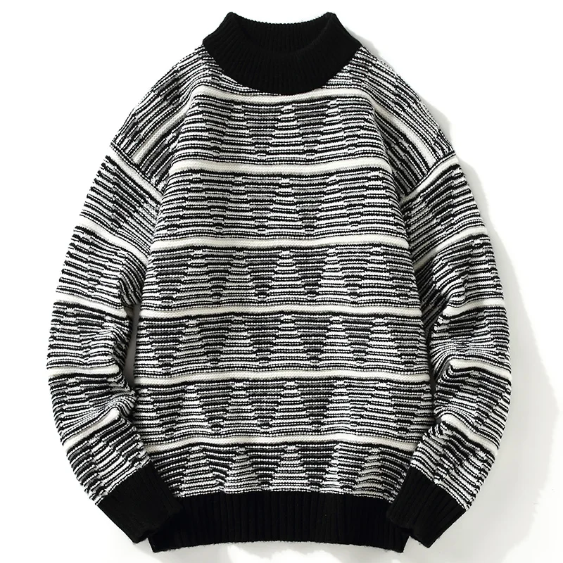 

Vintage Sweater Men Women Pullover Spring Winter Pull Homme Hiver Homens Oversized Knit Sweater Knitwear Men Stripe Print Pulls