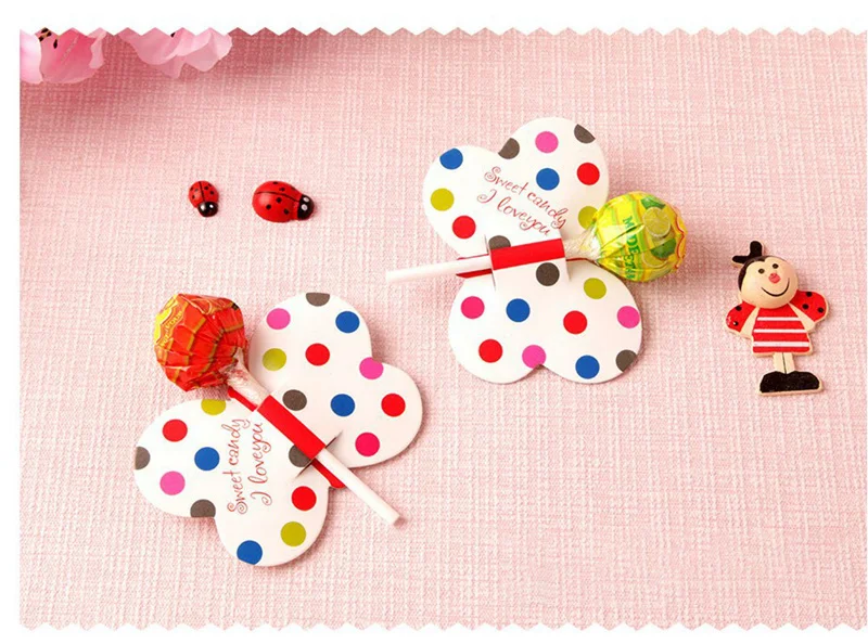 20/50PCS Marienkäfer Schmetterling Biene Lutscher Halter Karten Insekt Süßigkeiten Pakete für Kindertag Geschenk Geburtstag Party Dekoration – Detail 15