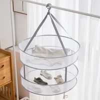 Clothes Drying Basket Hanging Sweater Net Pocket Thickened Anti-Deformation Cardigan Drying Rack Socks Drying Bag Double Layer 1