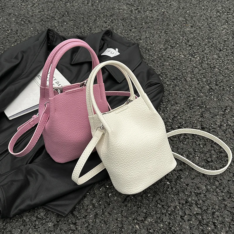 Handbag Bucket Bag Fashion NEW Ladies Shoulder Bag Solid Color All-match Simple Style Casual Travel Crossbody Bag Small Mini Bag