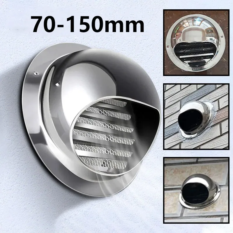 Stainless Steel Wall Ceiling Air Vent Ducting Ventilation Exhaust Grille Cover Waterproof Outlet Vents Cap for Home Hardware