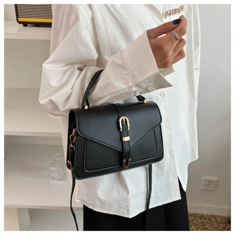 Minimalist Women's Crossbody Bag With Top Handle And Flap Design_voghion.com