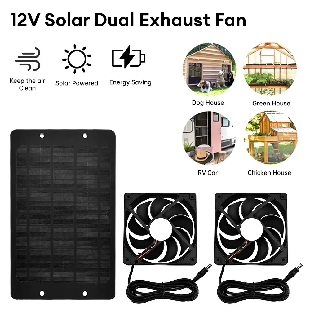 Solar Exhaust Fan 12V 6-inch Mini Ventilation Fan Waterproof Solar