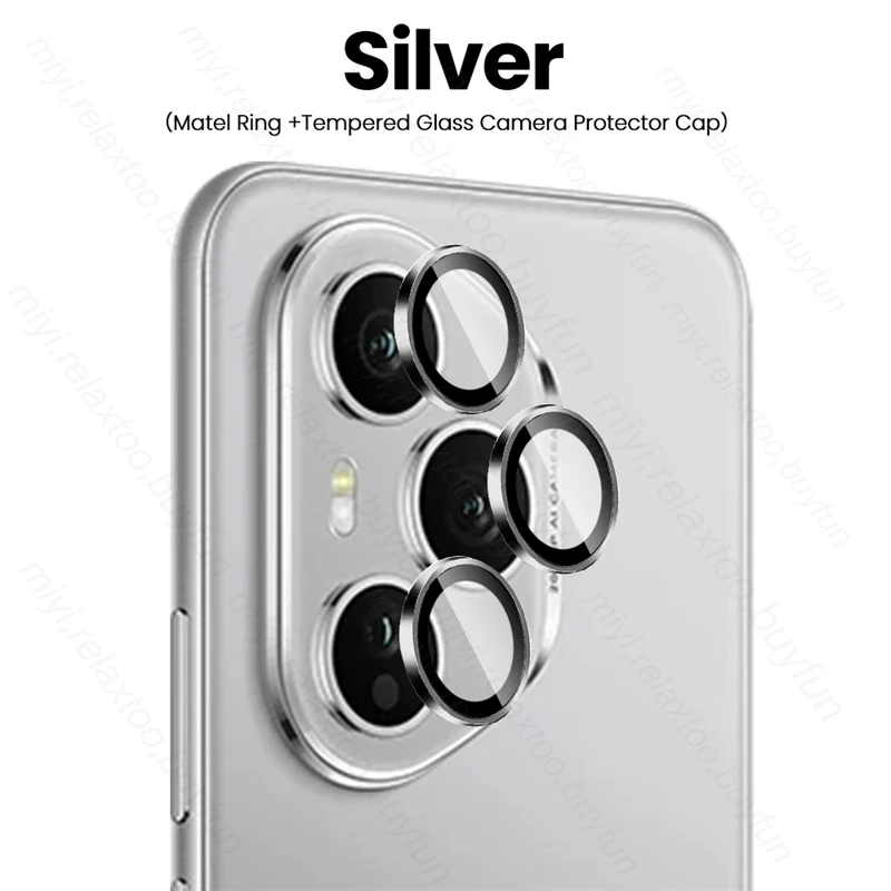 Sleek Metal Camera Protector Ring with Tempered Glass Lens Cap
