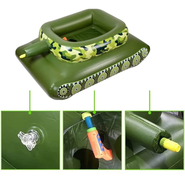 Inflatable Tank Float Inflatable Tank Battle Rafts Giant Inflatable Pool Tank Toy Funny Pool Accessories For Kids Adult Summer 2