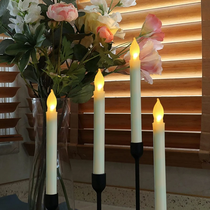 전기 Led 양초 12개/세트 무염 축제 파티 배경 장식