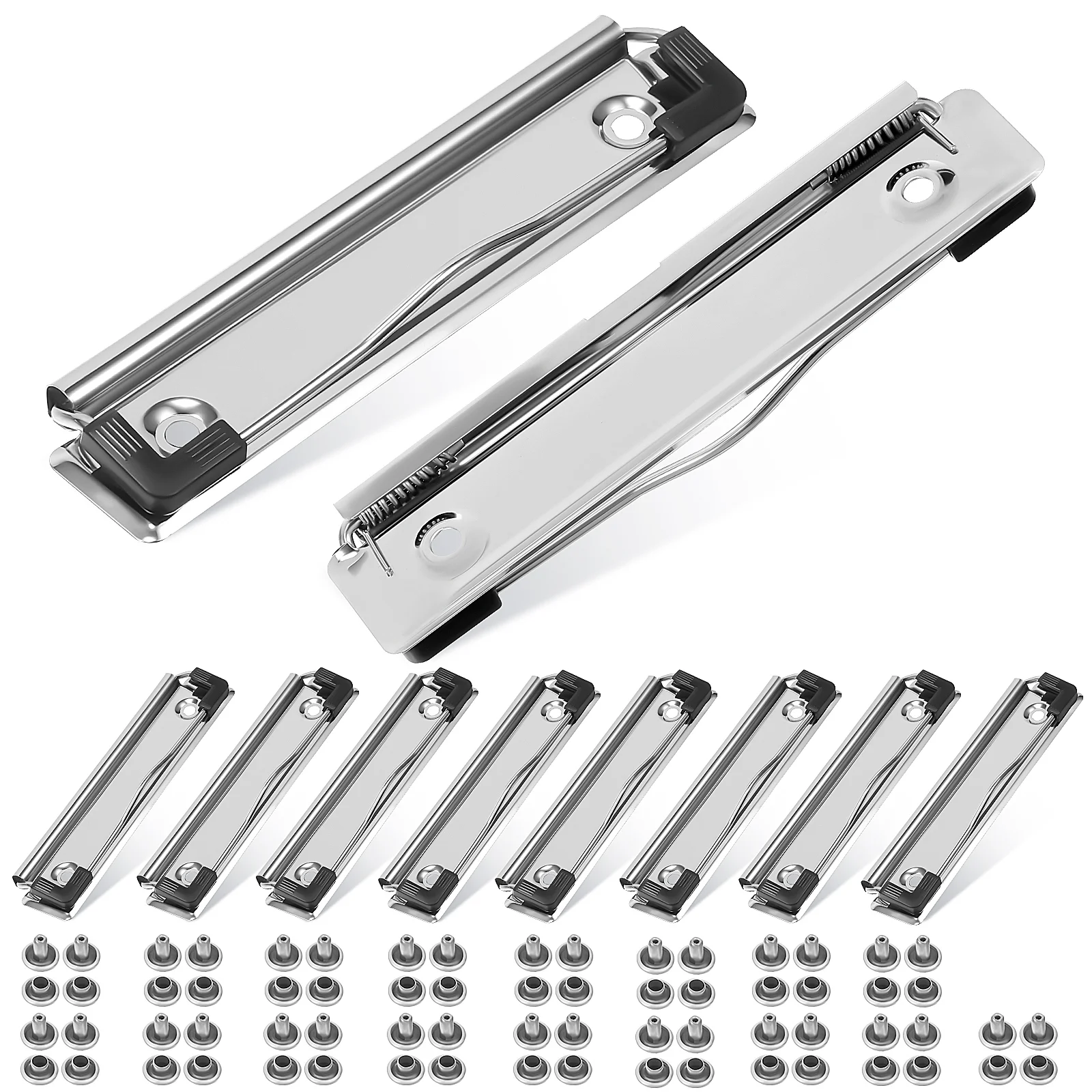 File Folder Document Board Clips Clamps 10 Pcs White Metal Scissors Clipboard Holder Mountable Office Mini Binder
